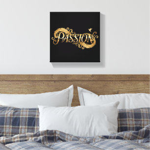 Golden Passion – Luxury Typography Inspirational D Canvas Print