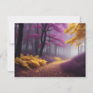 Golden Path Through Purple Woods Postcard