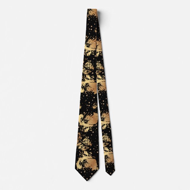 Golden Pattern 07.bw Blue BG Tie (Front)