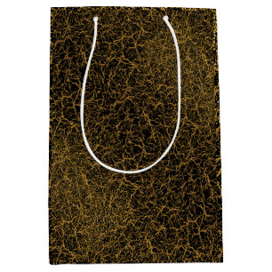 Golden Pattern 09.bw Black BG Medium Gift Bag