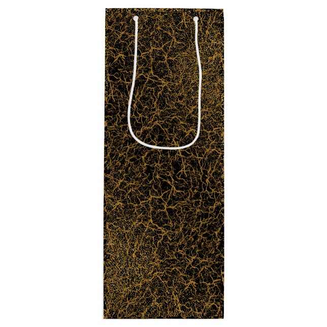 Golden Pattern 09.bw Black BG Wine Gift Bag (Front)