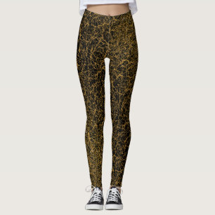 Golden Pattern 09.bw DGreen BG Leggings