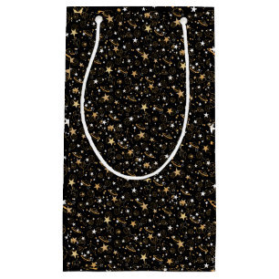 Golden Pattern 10.bw Black BG Small Gift Bag