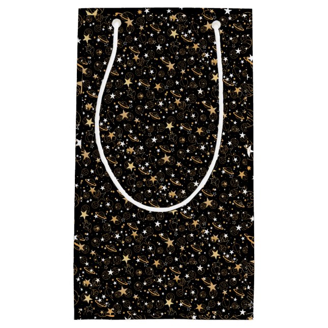 Golden Pattern 10.bw Black BG Small Gift Bag (Front)