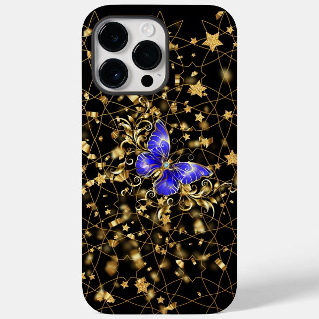 Golden Pattern 14.bw Black BG Case-Mate iPhone Case (Back)