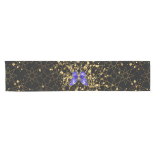 Golden Pattern 14.bw Black BG Short Table Runner