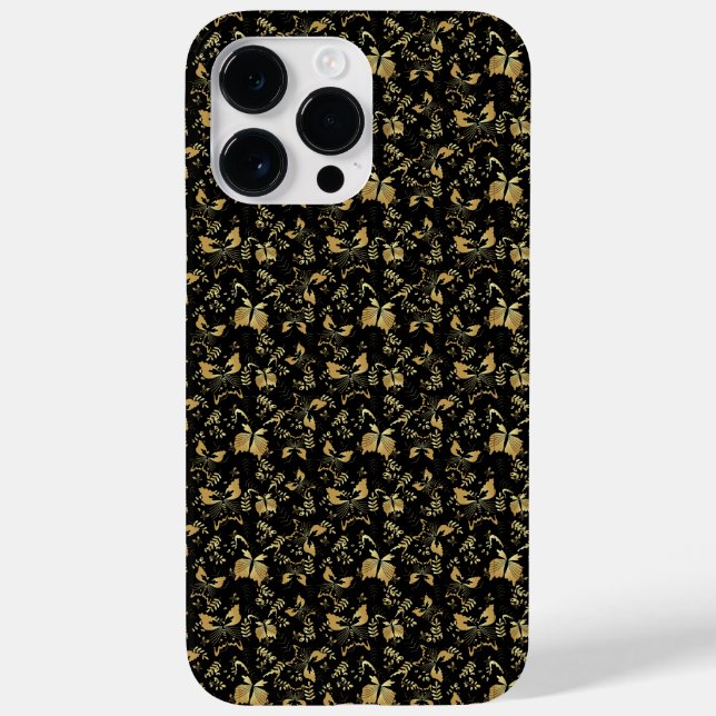 Golden pattern 15 bwx4. black BG Case-Mate iPhone Case (Back)
