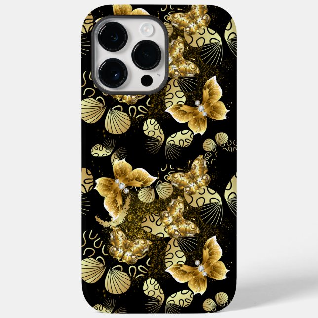 Golden Pattern 16.bw Black BG Case-Mate iPhone Case (Back)
