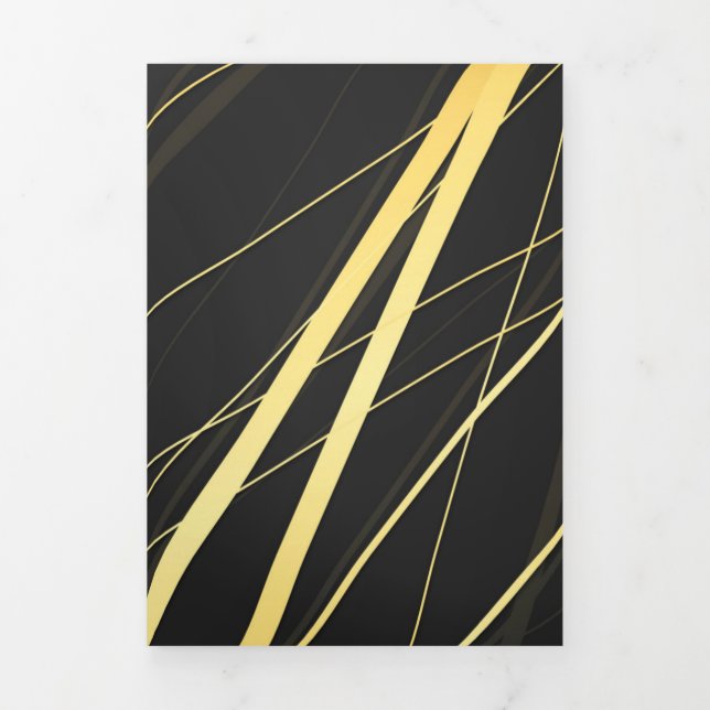 Golden Pattern 1 Tri-Fold Holiday Card (Cover)