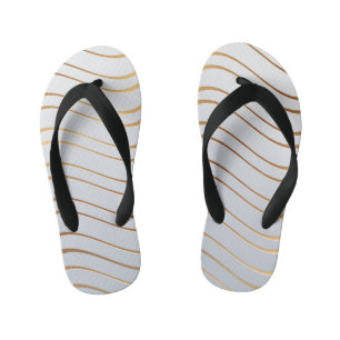 Golden Pattern 3 Kid's Flip Flops