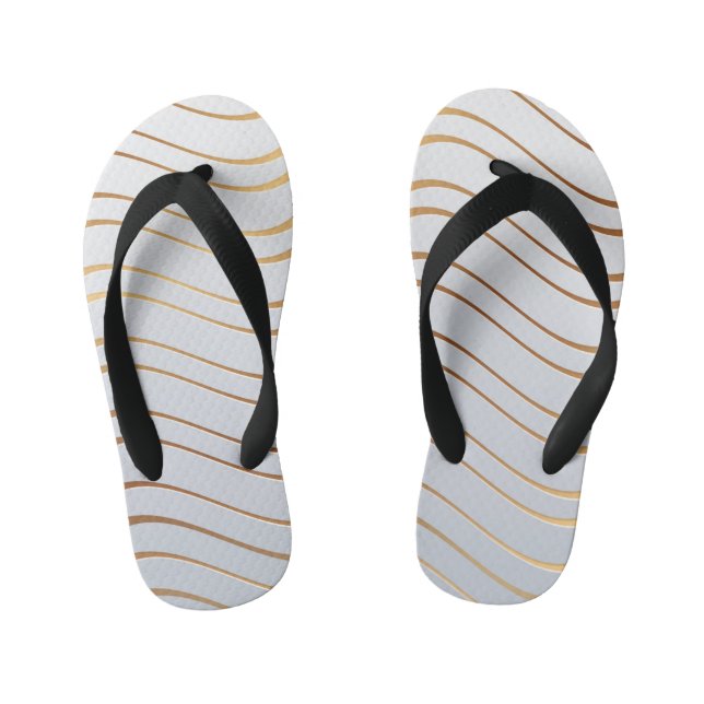 Golden Pattern 3 Kid's Flip Flops (Footbed)
