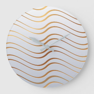 Golden Pattern 3 Large Clock