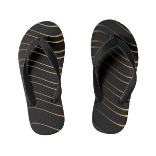 Golden Pattern 4 Kid's Flip Flops