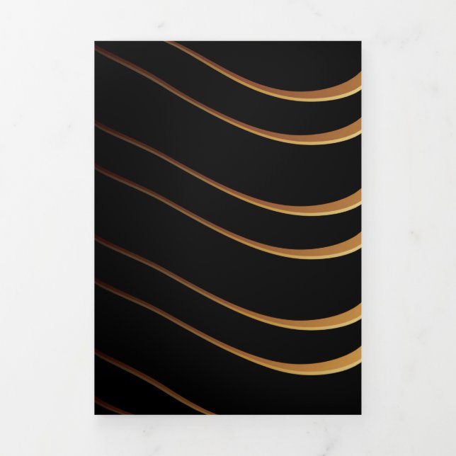 Golden Pattern 4 Tri-Fold Holiday Card (Cover)