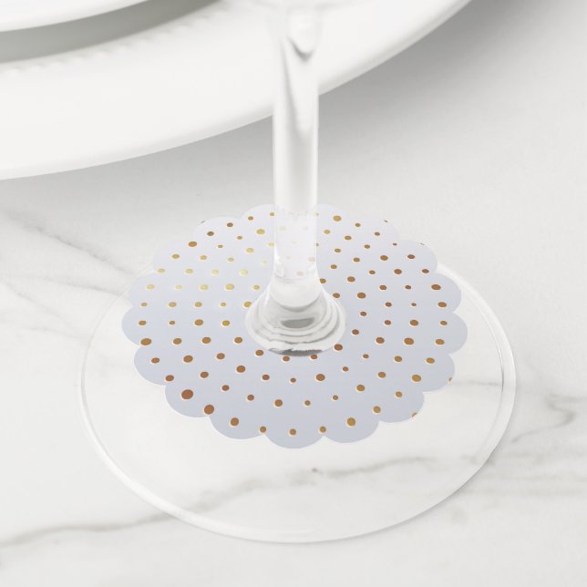 Golden Pattern 5 Wine Glass Tag (Close Up)