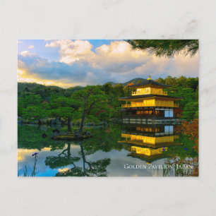 Golden Pavilion Temple Kyoto Japan Landscape Postcard