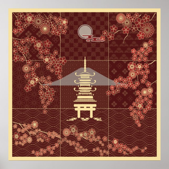 Golden Pavillion Zen Art Poster (Front)