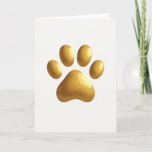 Golden Paw Fathers Day Card