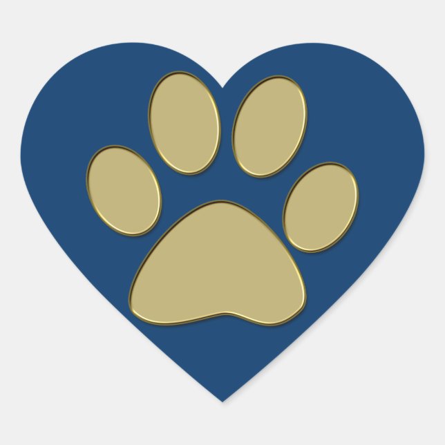 golden paw heart sticker (Front)