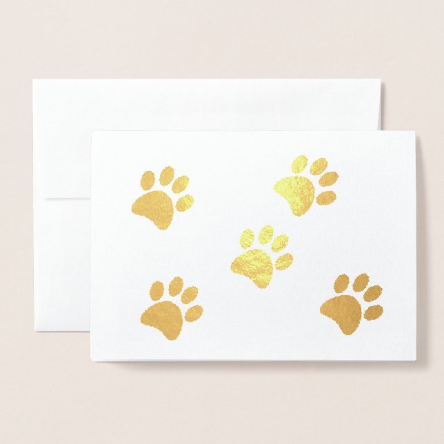 Golden Paws Foil Card (Front With Envelope)
