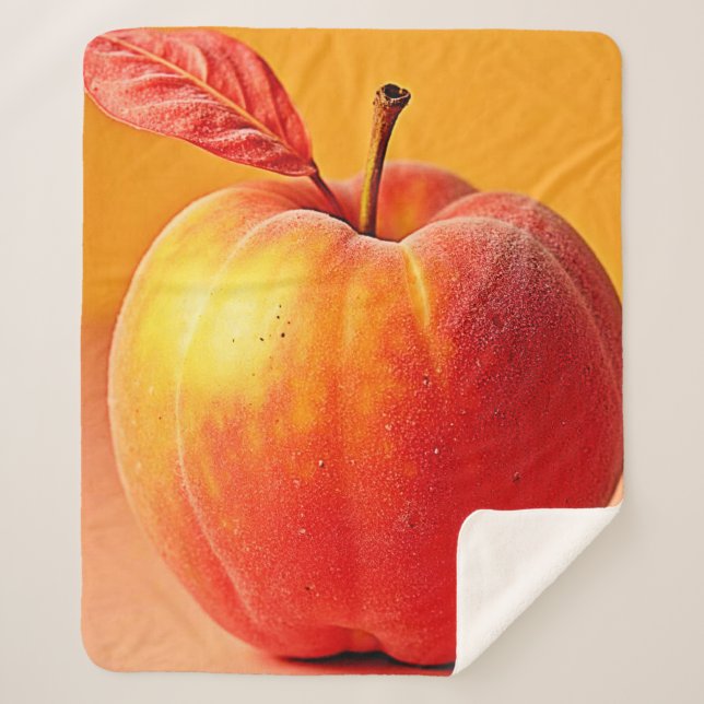 Golden Peach Perfection Design Sherpa Blanket (Front)