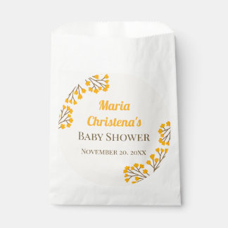 Golden Peach Wildflower Baby Shower Favour Bags