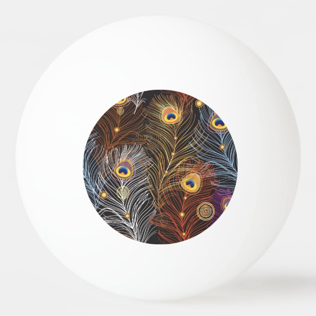 Golden peacock feathers: dark pattern. ping pong ball (Front)