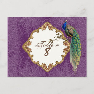 Golden Peacock & Swirls - Table Number Cards