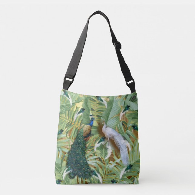 Golden Peacock Temple Dreams Crossbody Bag (Front)