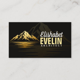Golden Peaks - Modern Landscape g742 Business Card