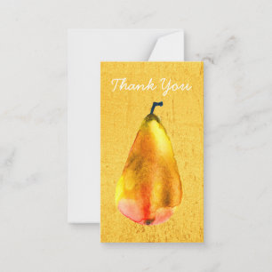 Golden Pear fruit art Card