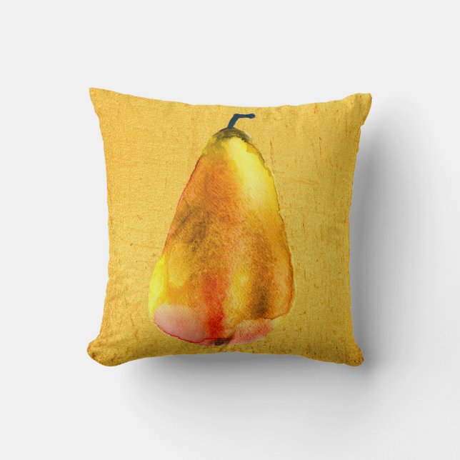 Golden Pear fruit art Cushion (Front)