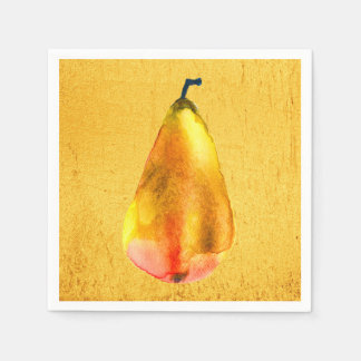 Golden Pear fruit art Napkin