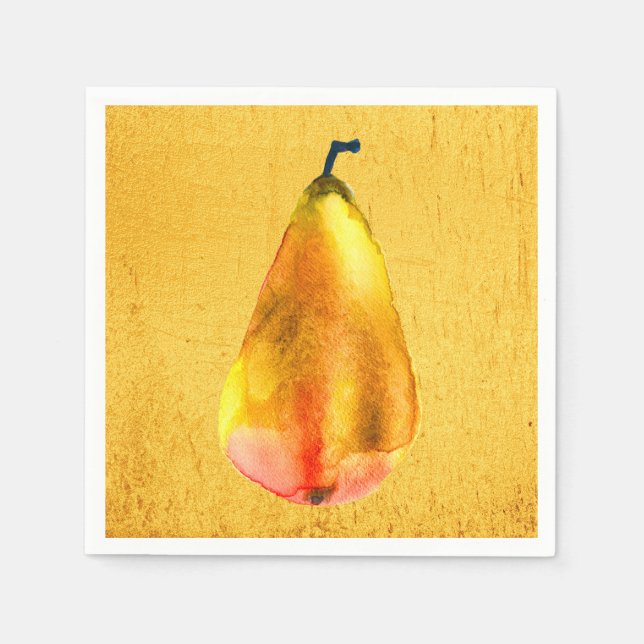 Golden Pear fruit art Napkin (Front)