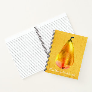 Golden Pear fruit art Notebook