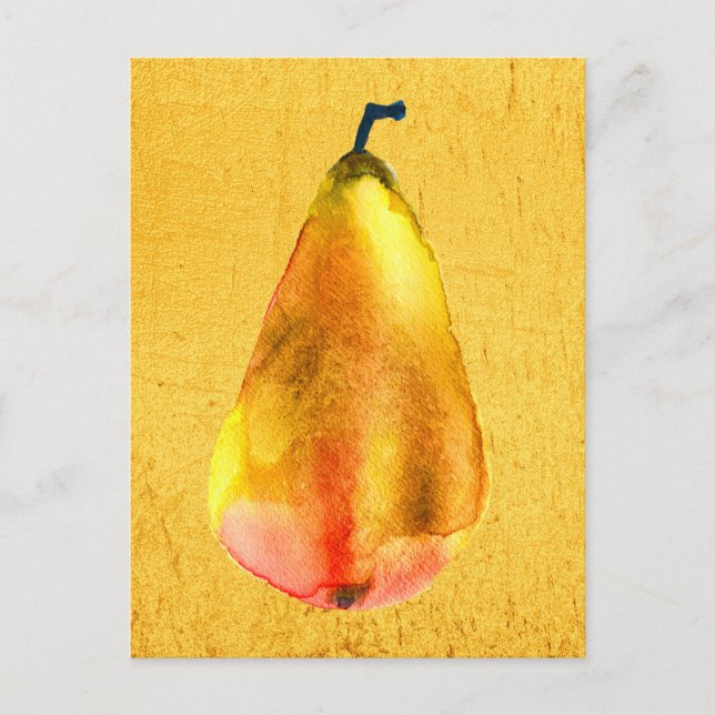 Golden Pear fruit art Postcard (Front)