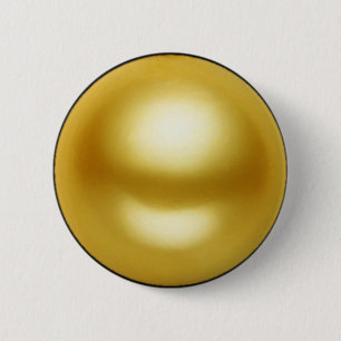 Golden Pearl 6 Cm Round Badge
