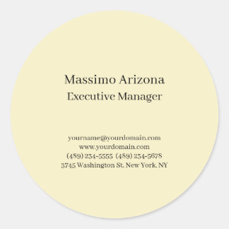 Golden Pearl Plain Professional Modern Minimailst Classic Round Sticker