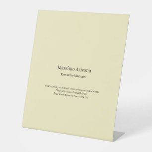 Golden Pearl Plain Professional Modern Minimailst Pedestal Sign