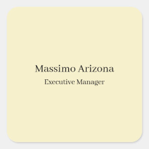 Golden Pearl Plain Professional Modern Minimailst Square Sticker