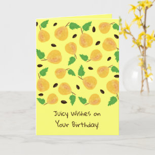 Golden Pears Collection Yellow Bright Birthday Card