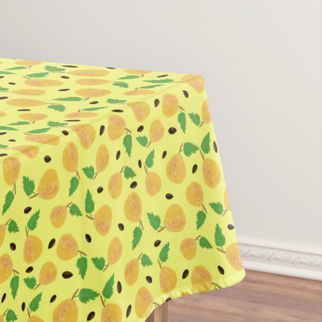Golden Pears Collection Yellow Bright Tablecloth (In Situ)