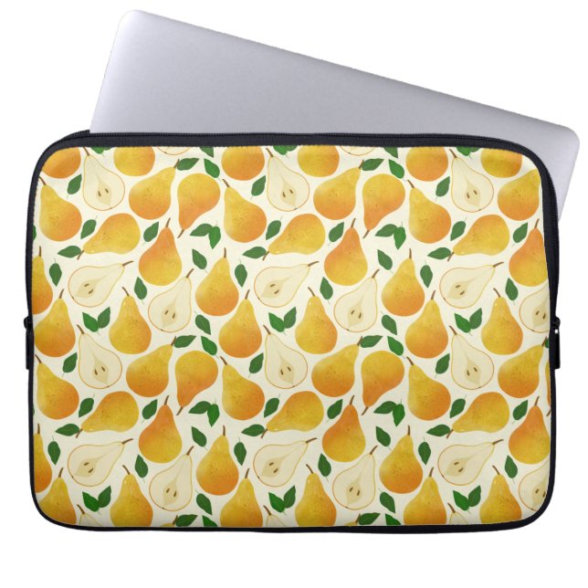 Golden Pears Pattern Laptop Sleeve (Front)