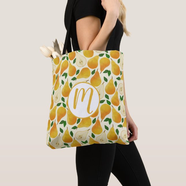 Golden Pears Pattern Tote Bag (Close Up)