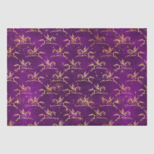 Golden Pegasus Sparkle Pattern on Regal Purple Tissue Paper