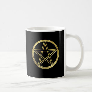 Golden pentagram coffee mug