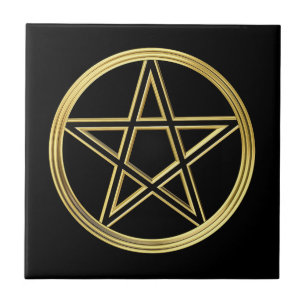 Golden pentagram tile