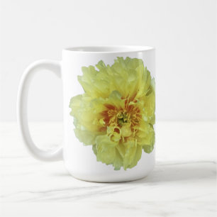 Golden Peonies on Stainless Silver back ground Coffee Mug