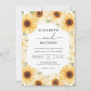 Golden Petal Arch Ceremony Wedding Invitation