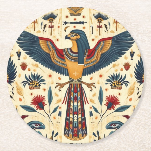 Golden Pharaoh Coasters" Round Paper Coaster (Front)